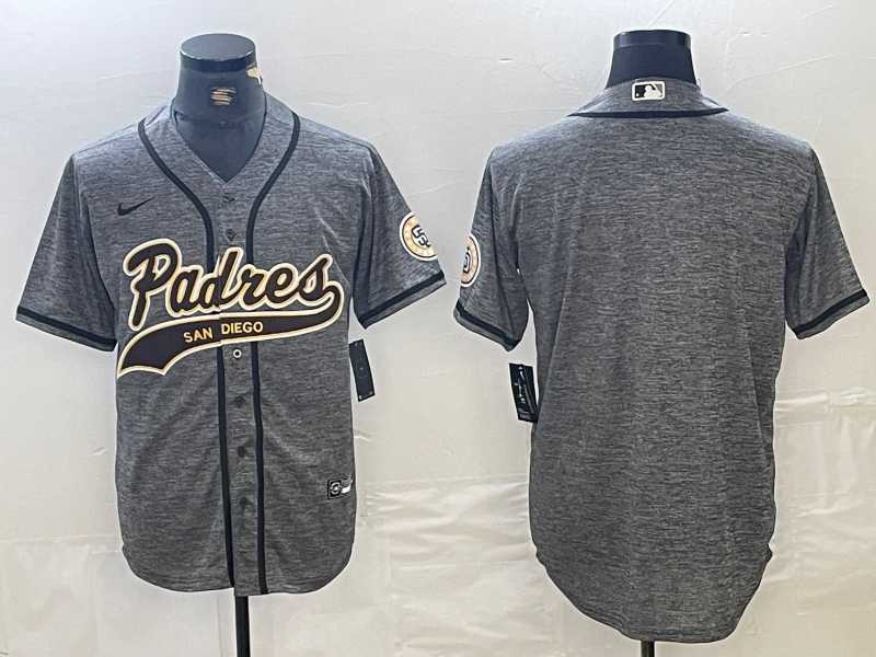 Men%27s San Diego Padres Blank Grey Gridiron Cool Base Stitched Baseball Jersey->texas rangers->MLB Jersey